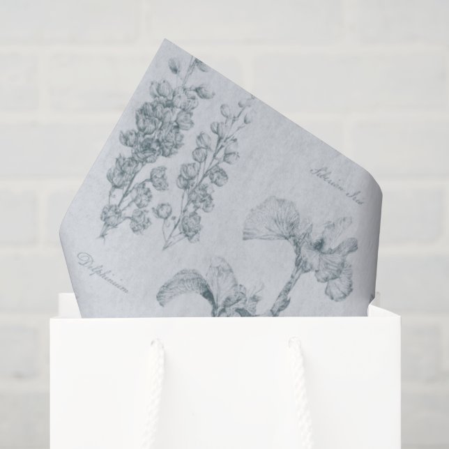Papel De Seda Iris y Delphinium Garden (Bolsa de regalo)