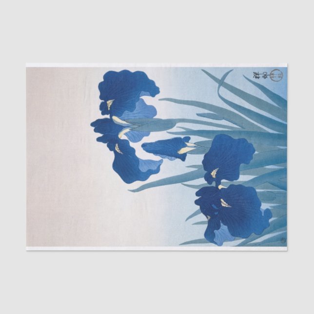 Papel De Seda Irises de Ohara Koson (Anverso)