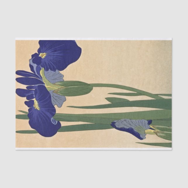 Papel De Seda Irlandeses azules de Ohara Koson (Anverso)