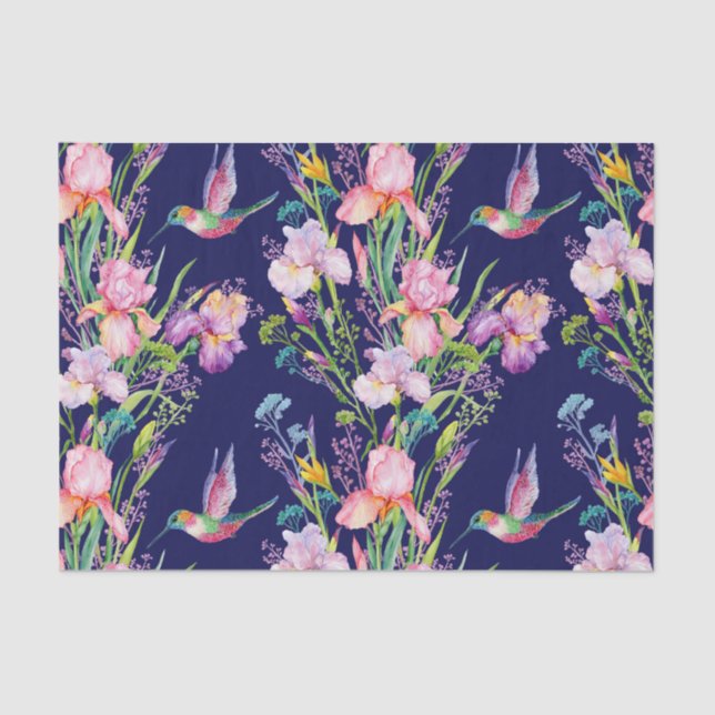 Papel De Seda Irlandeses Y Amantes Hummingbirds (Anverso)