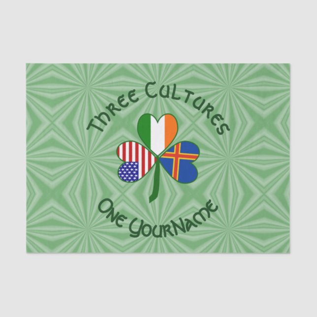 Papel De Seda Islas Åland Irlanda Estados Unidos Shamrock person (Anverso)