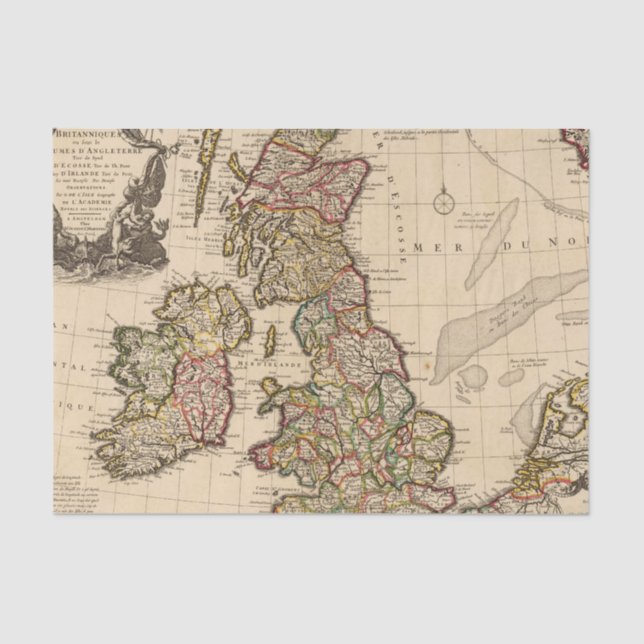 Papel De Seda Islas británicas, Inglaterra, Irlanda (Anverso)