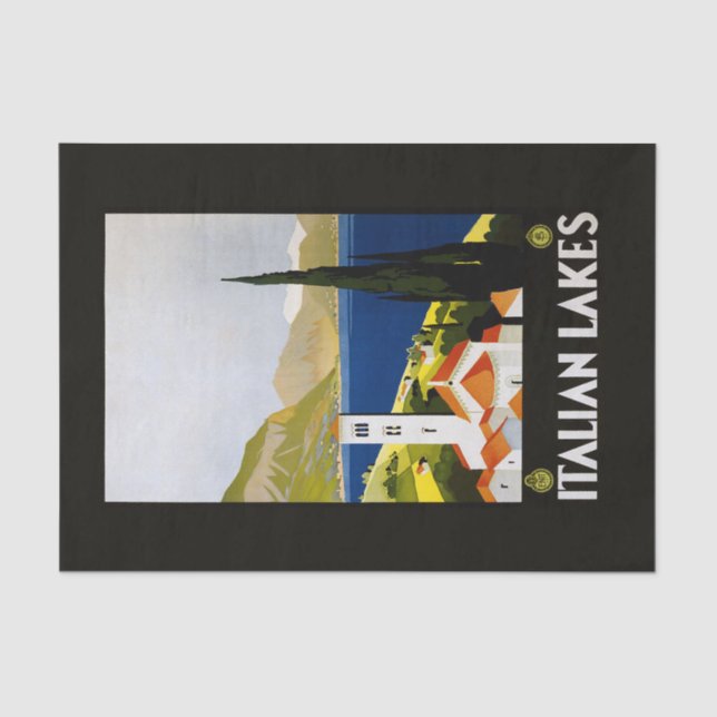 Papel De Seda Italiana Lakes Vintage Travel Italia (Anverso)