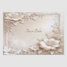 Ivory Flowers Tissue Paper