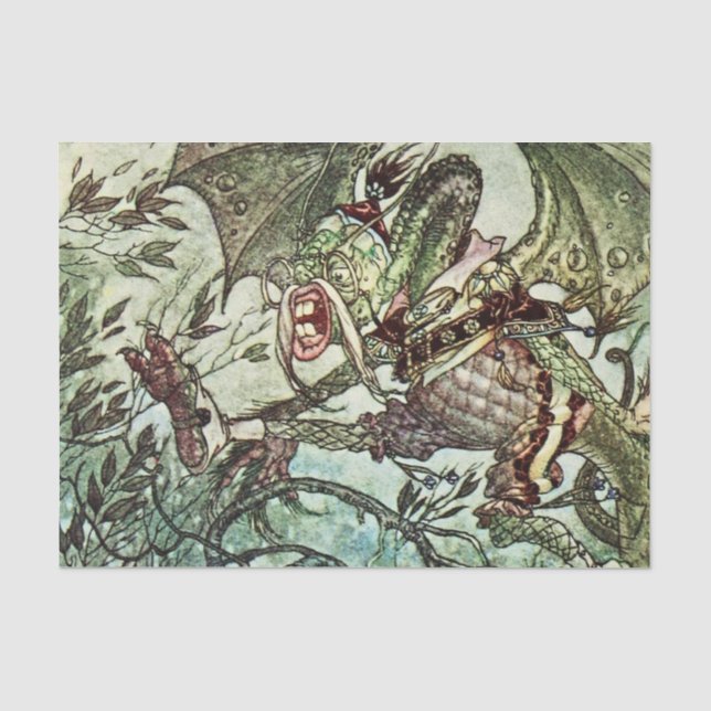 Papel De Seda “Jabberwocky” de Charles Folkard (Anverso)