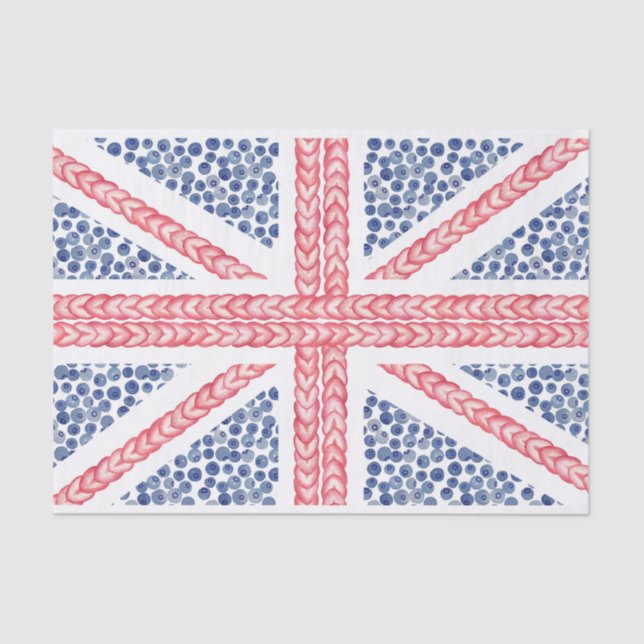 Papel De Seda Jack de unión de frutas de verano con bandera brit (Anverso)