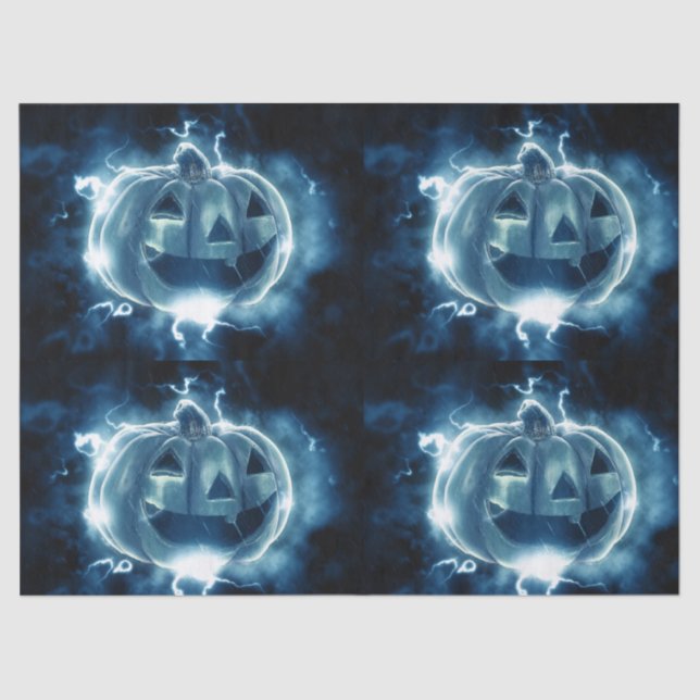 Papel De Seda jack-o-lantern en la lluvia (Anverso)