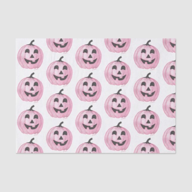 Papel De Seda Jack-O-Lantern rosa (Anverso)
