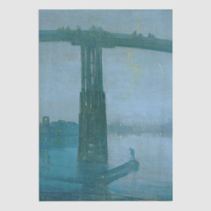 Papel De Seda James Whistler - Nocturne, viejo puente Battersea