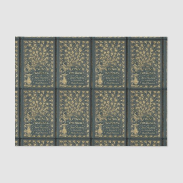 Papel De Seda Jane Austen Pride y Prejudice Peacock Book Cover (Anverso)