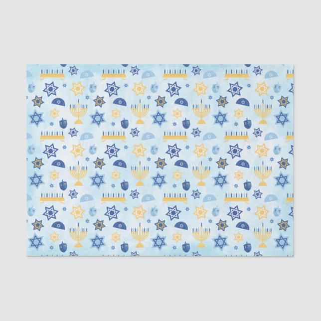 Papel De Seda Jánuca Chanukah Menorah enciende las estrellas (Anverso)