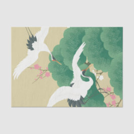 Papel De Seda Japanese Crane and Pine Tree