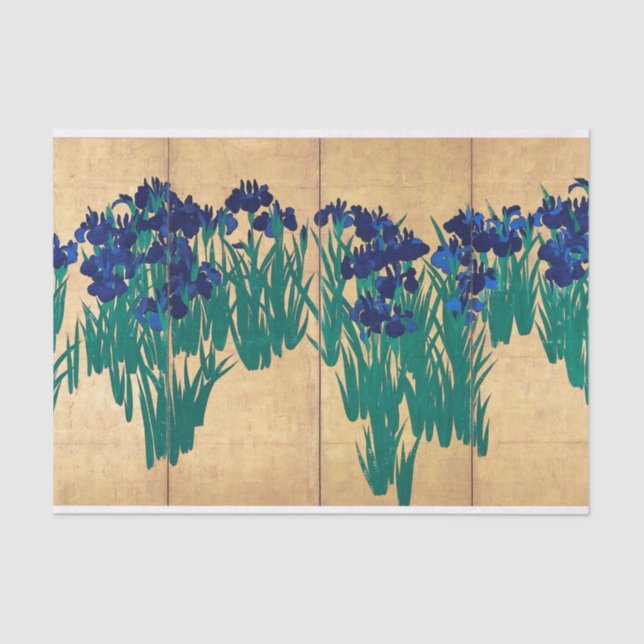 Papel De Seda Japanese Irises, Ogata Kōrin (Anverso)