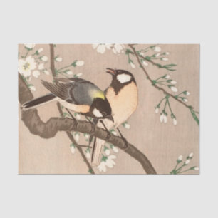 Papel De Seda Japonés asiático Ohara Koson pájaro carbonero pája