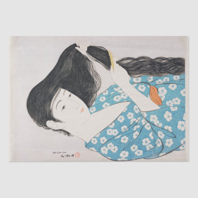 PAPEL DE SEDA: JAPONÉS: GOYŌ HASHI-GUCHI :1920 (Anverso)