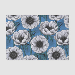 Papel De Seda Jardín anémico blanco