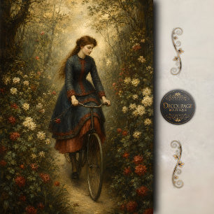 Papel De Seda Jardín de Bicicletas Victorianas Decoupage