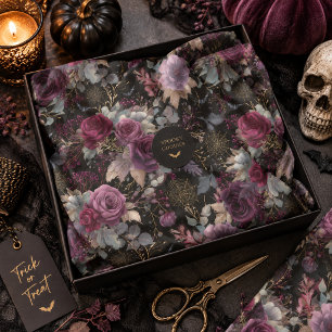 Papel De Seda Jardín de Brujas Floral de Halloween