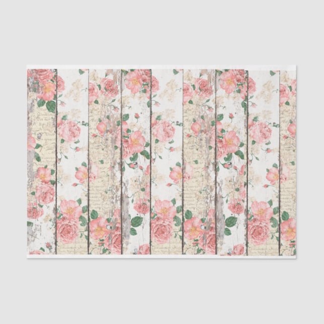 Papel De Seda Jardín de cosechas en pared de madera (Anverso)