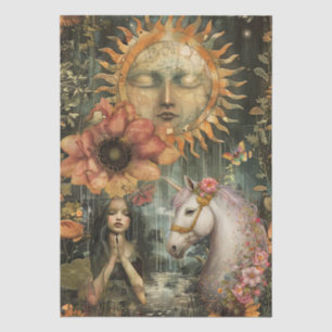 Papel De Seda Jardín de Fantasía Rústica Oscura y Malhumorada Ch