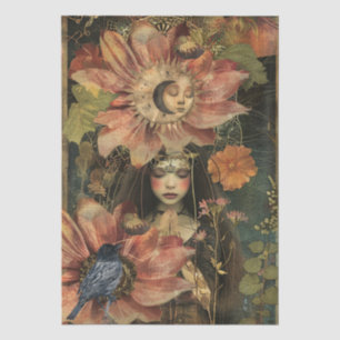 Papel De Seda Jardín de fantasía rústica oscura y temperamental