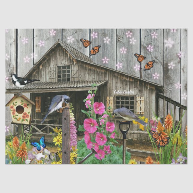 Papel De Seda Jardín de flores de la cabina (Anverso)