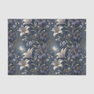 Papel De Seda Jardín de flores de lirio de medianoche y patrón f
