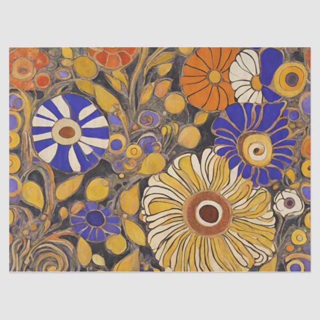Papel De Seda Jardín de flores silvestres de oro (Anverso)