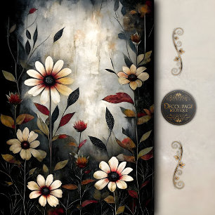 Papel De Seda Jardín de flores silvestres decoupage temperamenta