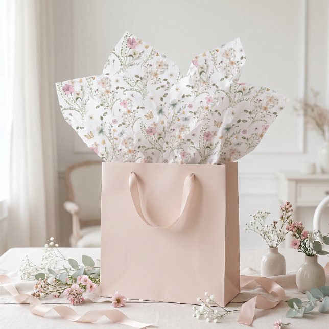 Papel De Seda Jardín de flores silvestres mariposa  (Subido por el creador)