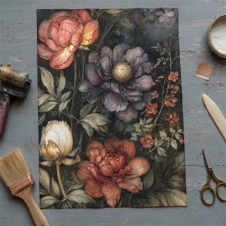 Papel De Seda Jardín de flores silvestres romántico vintage deco