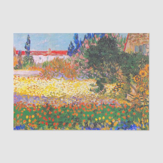 Papel De Seda Jardín de flores Vincent Van Gogh (Anverso)