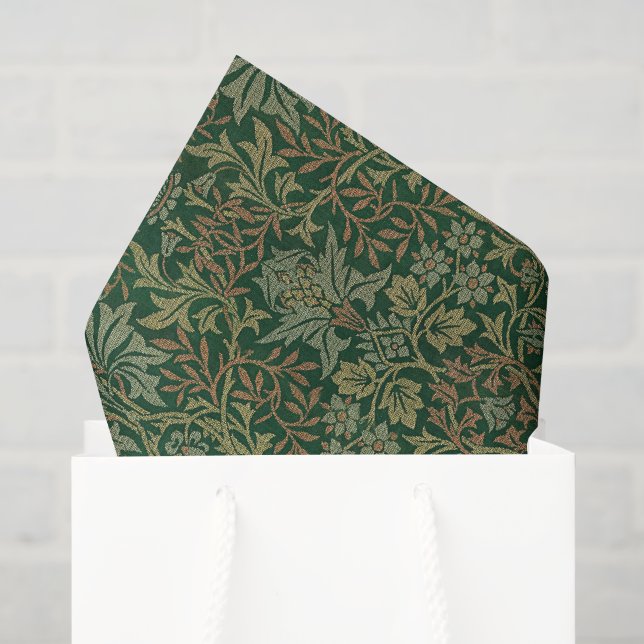 Papel De Seda Jardín de flores William Morris - Verdes (Bolsa de regalo)