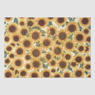 Papel De Seda Jardín de girasoles en plena floración