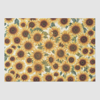 Papel De Seda Jardín de girasoles en plena floración