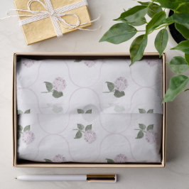 Papel De Seda Jardín de Hortensias Rosadas en Enrejado Floral