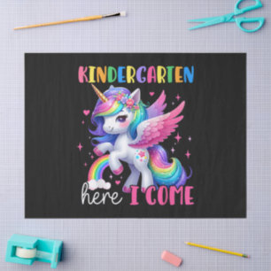 Papel De Seda Jardín de Infancia Aquí Voy Unicornio Vuelta al Co