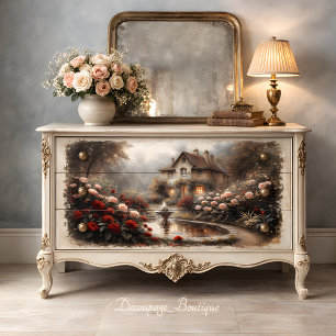 Papel De Seda Jardín de la Cabaña Brumosa Decoupage