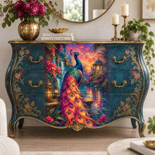 Papel De Seda Jardín de Linterna de Pavo Real al Atardecer Decou