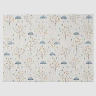 Papel De Seda Jardín de lluvia sereno patrón floral (10)