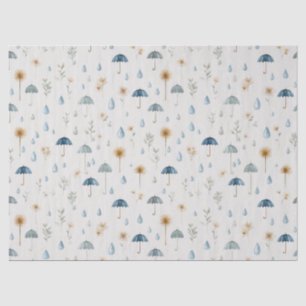 Papel De Seda Jardín de lluvia sereno patrón floral (12)