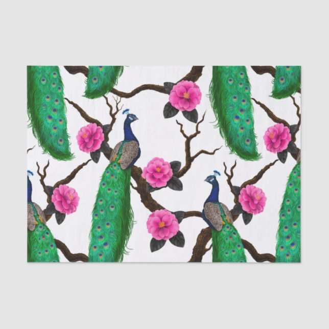 Papel De Seda Jardín de los pavos reales (Anverso)