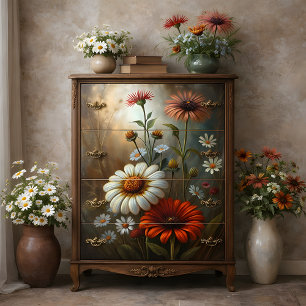 Papel De Seda Jardín de Margaritas al Atardecer Decoupage