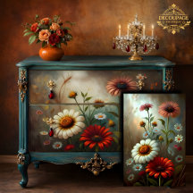Jardín de Margaritas al Atardecer Decoupage