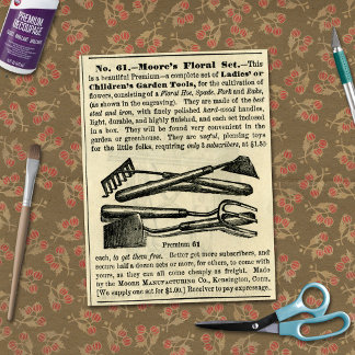 Papel De Seda Jardín de niños de época Set de Anuncio antiguo ar