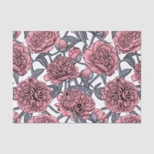 Papel De Seda Jardín de peones rosados
