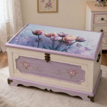 Jardín de Tulipanes Lavanda Rosado Decoupage