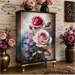 Papel De Seda Jardín del Crepúsculo de Rosas Decoupage