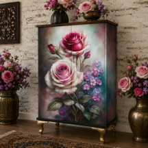 Jardín del Crepúsculo de Rosas Decoupage