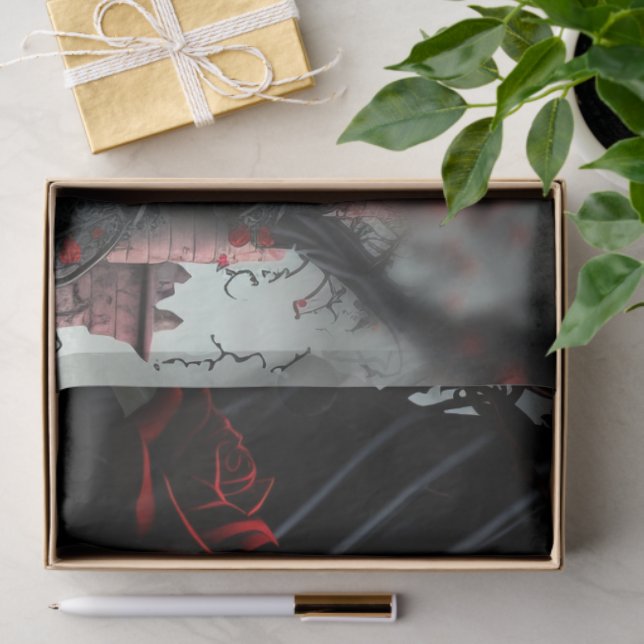 Papel De Seda Jardín del Rosa del Cementerio Gótico (Regalo )